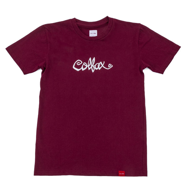 303 Boards - 303 X Chocolate Flip The Script Tee (Maroon)